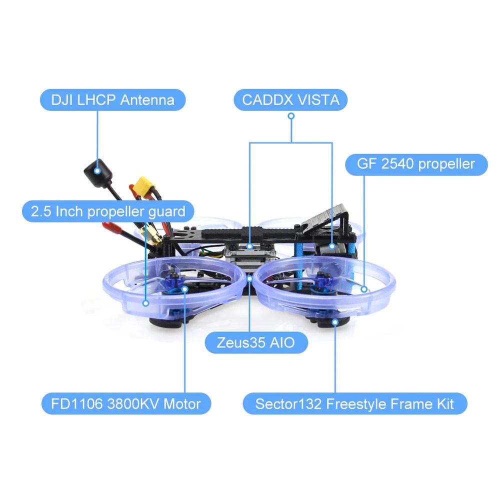 HGLRC Sector 132 FPV Racing 2.5 Inch 4S Drone PNP Caddx Vista