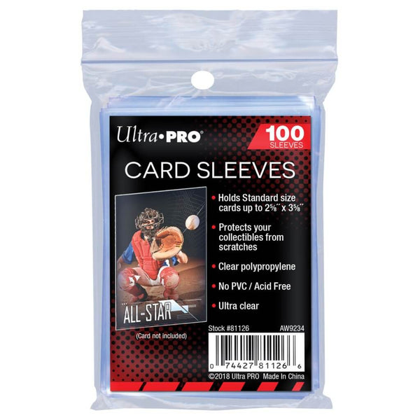 ULTRA PRO Soft Card Sleeves 2-1/2 x 3-1/2 Inch PK100