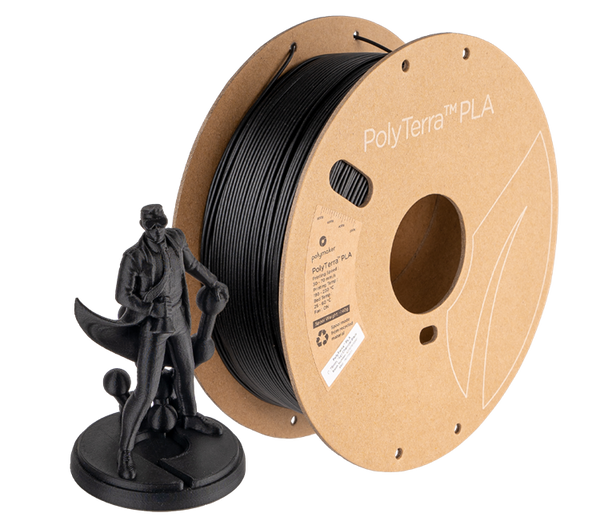 POLYMAKER PolyTerra PLA Matte 3D Printer Filament 1.75mm 1KG (Charcoal Black)