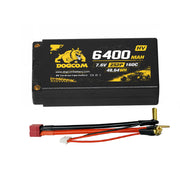 DOGCOM 6400mAh 160C 2S2P HV 7.6V Hardcase 5.0mm RC LiPO Battery T-Plug [DG]