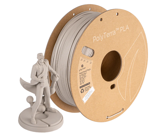 POLYMAKER PolyTerra PLA Matte 3D Printer Filament 1.75mm 1KG (Muted White)
